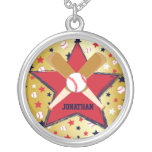 Boule de battes de baseball et or personnalisés d' pendentif