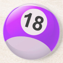Boule de billards du numéro 18 dessous de verre