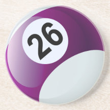 Boule de billards du numéro 26 dessous de verre