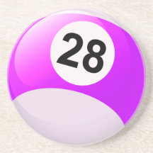 Boule de billards du numéro 28 dessous de verre
