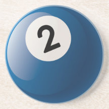 Boule de billards du numéro 2 dessous de verres