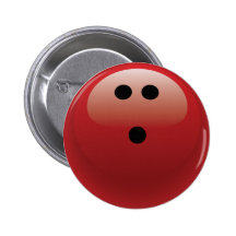 BOULE DE BOWLING ROUGE BADGE AVEC ÉPINGLE