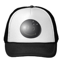 BOULE DE BOWLING SOURIANTE DE VISAGE CASQUETTE DE CAMIONNEUR
