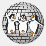 Boule de disco avec l'autocollant de pingouins de 