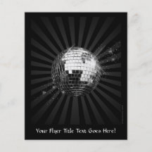 Boule de disco de miroir sur le noir prospectus en couleur