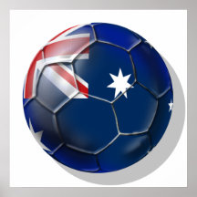 Boule de drapeau d'once de fans de foot de l'Austr Poster