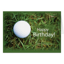 Boule de golf 2728 dans l'anniversaire d'herbe cartes de vœux