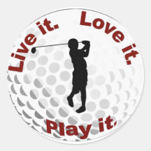 boule de golf autocollant rond