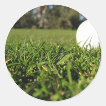 Boule de golf sur des autocollants de terrain de g