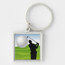 Boule de golf venant à vous porte-clef