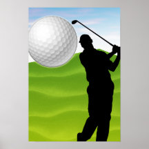 Boule de golf venant à vous affiche