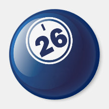 BOULE DU BINGO-TEST I 26 AIMANTS POUR RÉFRIGÉRATEUR