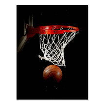 Boule et filet de basket-ball cartes postales