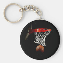 Boule et filet de basket-ball porte-clef