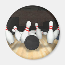Boule et goupilles de bowling : modèle 3D : Magnets Pour Réfrigérateur
