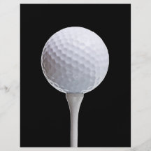 Boule et pièce en t de golf sur le noir - modèle c prospectus personnalisés