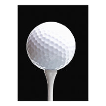 Boule et pièce en t de golf sur Noir customisé Faire-part Personnalisé
