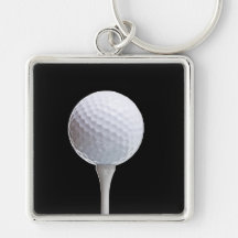 Boule et pièce en t de golf sur Noir customisé Porte-clé