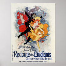 Boule française d'étudiants d'époque vintage de be posters