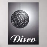 boule noire et blanche de disco posters