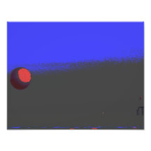 Boule rouge à la plage impression photographique