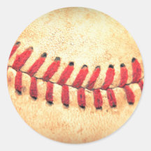Boule vintage de base-ball adhésifs ronds