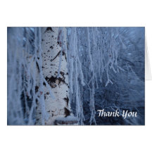 Bouleau pleurant dans le Merci d'hiver Carte De Vœux