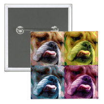Bouledogue anglais badge avec épingle