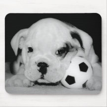 Bouledogue anglais "de chiot du football" tapis de souris