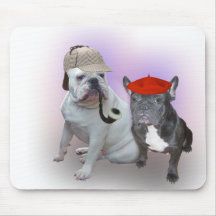 Bouledogue anglais et bouledogue français tapis de souris