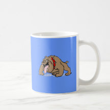 Bouledogue d'art de bande dessinée tasses à café