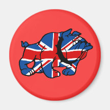Bouledogue d'Union Jack Aimant Pour Réfrigérateur
