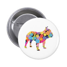 Bouledogue français badge avec épingle