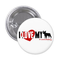 Bouledogue français badge avec épingle