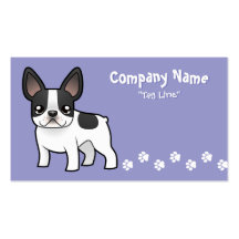Bouledogue français de bande dessinée cartes de visite personnelles