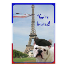 Bouledogue français d'invitation de partie de jour