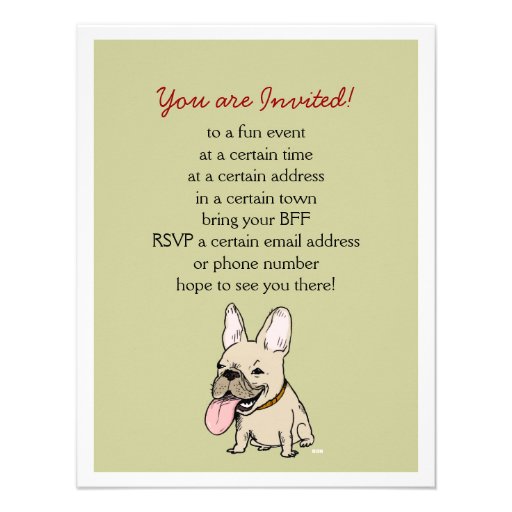 Bouledogue français drôle avec le texte fait sur carton d bouledogue francais drole avec le texte fait sur c invitation