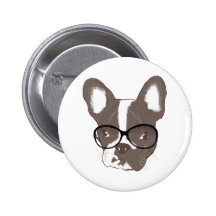 Bouledogue français élégant badge avec épingle