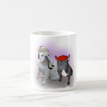 Bouledogues anglais et français mug à café