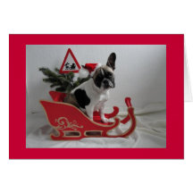 Bouledogues carte de Noël français