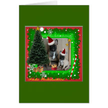 Bouledogues carte de Noël français