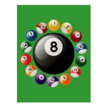 BOULES DE BILLARDS CARTES POSTALES