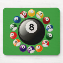 BOULES DE BILLARDS TAPIS DE SOURIS