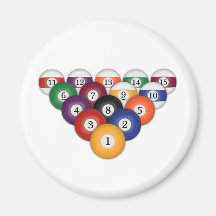 Boules de piscine/billards : magnets pour réfrigérateur