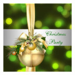 Boules de vert jaune d'or de fête de Noël d'invita
