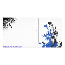 Bouquet-bleu floral photocartes personnalisées