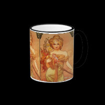 Bouquet d'Alphonse (Alfons) Mucha tasses