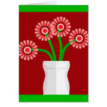 Bouquet dans un vase cartes de vœux