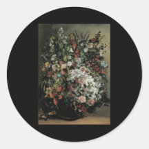 Bouquet de Courbet des fleurs dans un vase Adhésifs