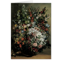Bouquet de Courbet des fleurs dans un vase Cartes